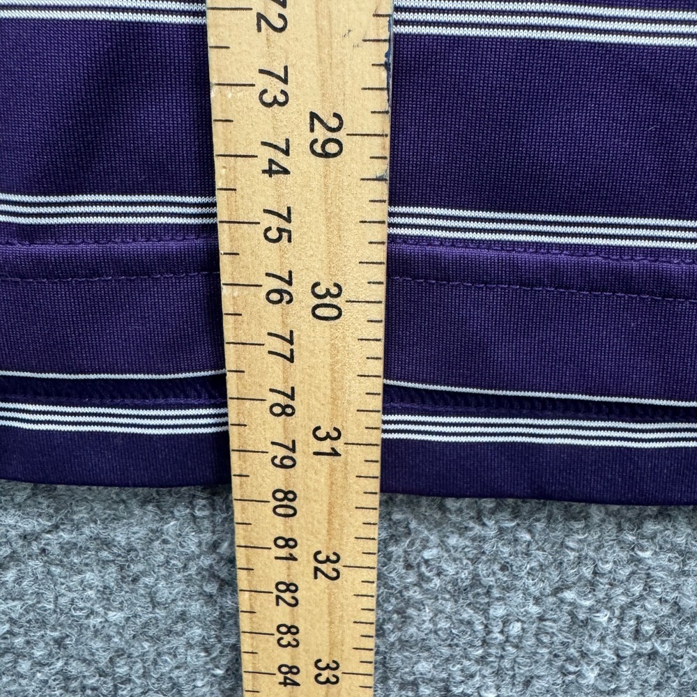 adidas puremotion Golf Polo Shirt Mens 2XL Purple Short Sleeve Striped Athletic - Picture 9 of 11